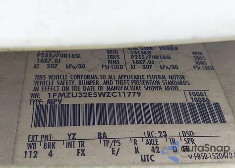 1998 Ford Explorer Eddie Bauer/Limited/Xl/Xlt from USA, damaged, VIN 1FMZU32E5WZC11779